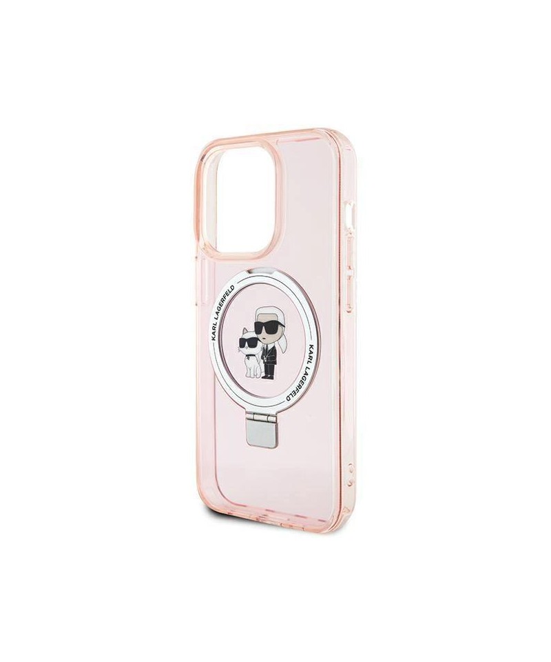 Karl Lagerfeld KLHMP15XHMRSKCP iPhone 15 Pro Max 6.7" pink/pink hardcase Ring Stand Karl&Choupette MagSafe