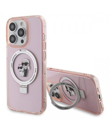 Karl Lagerfeld KLHMP15XHMRSKCP iPhone 15 Pro Max 6.7" pink/pink hardcase Ring Stand Karl&Choupette MagSafe