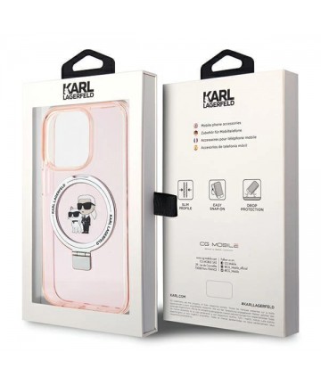 Karl Lagerfeld KLHMP15XHMRSKCP iPhone 15 Pro Max 6.7" pink/pink hardcase Ring Stand Karl&Choupette MagSafe