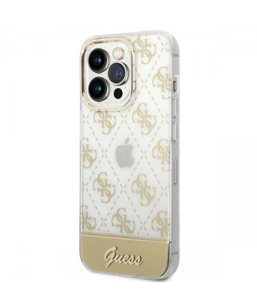 Guess GUHCP14LHG4MHG iPhone 14 Pro 6.1 "gold / gold hardcase 4G Pattern Script