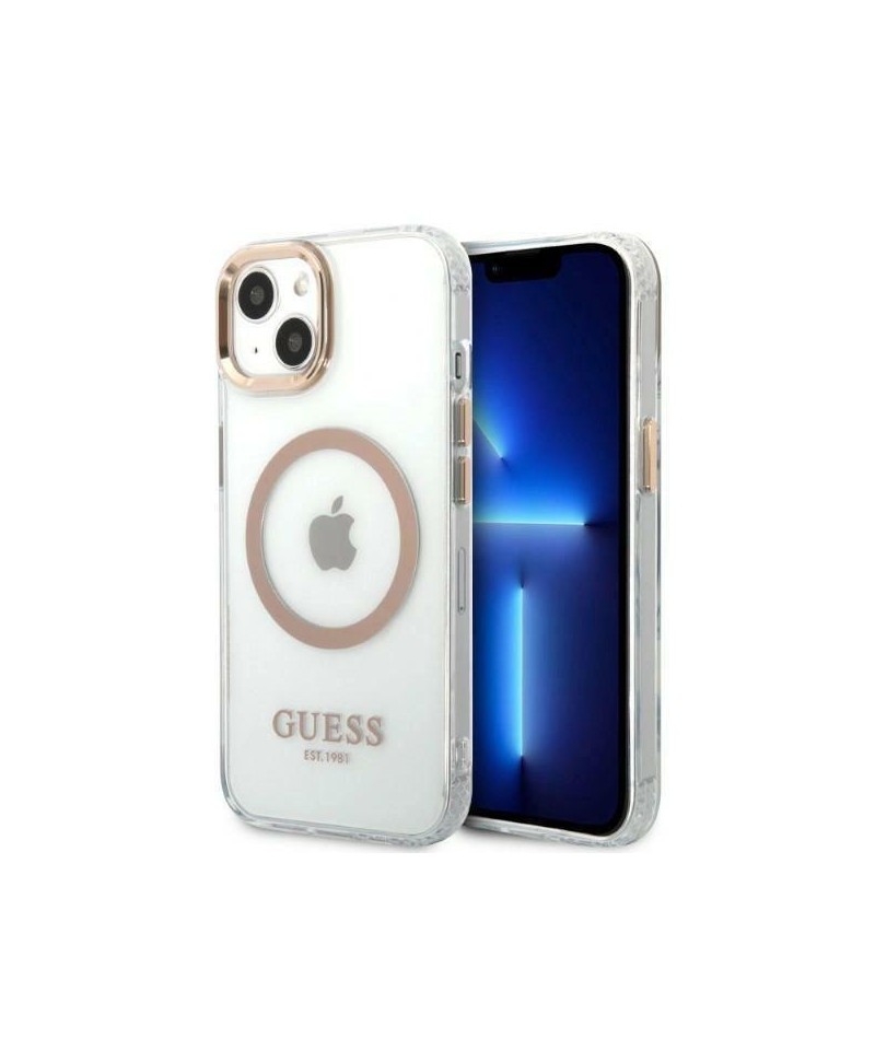 Guess GUHMP13MHTRMD iPhone 13 6.1 "gold / gold hard case Metal Outline Magsafe