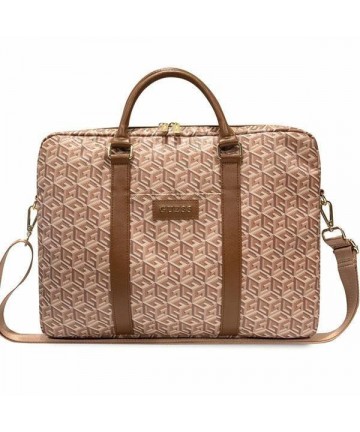 Guess GCube Stripes bag for a 16" laptop - brown