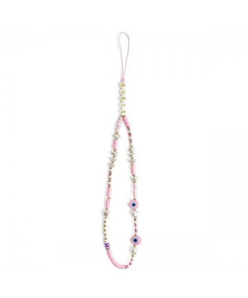 Guess pendant GUSTSHPP Phone Strap pink/pink Beads Shell