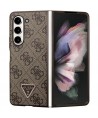 Guess Leather 4G Triangle Strass case for Samsung Galaxy Z Fold 5 - brown