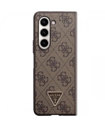 Guess Leather 4G Triangle Strass case for Samsung Galaxy Z Fold 5 - brown