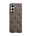Guess Leather 4G Triangle Strass case for Samsung Galaxy Z Fold 5 - brown