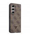 Guess Leather 4G Triangle Strass case for Samsung Galaxy Z Fold 5 - brown