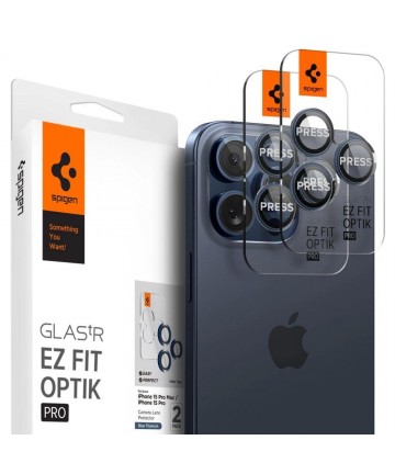 Spigen Optik.tR EZ Fit Camera Protector for iPhone 14 Pro / Pro Max / 15 Pro / Pro Max - Titanium Blue 2 pcs.