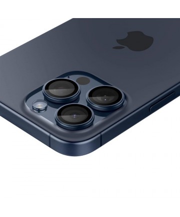 Spigen Optik.tR EZ Fit Camera Protector for iPhone 14 Pro / Pro Max / 15 Pro / Pro Max - Titanium Blue 2 pcs.