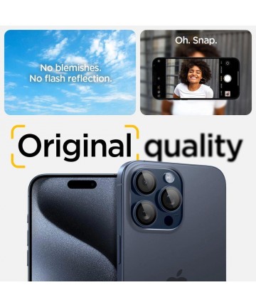 Spigen Optik.tR EZ Fit Camera Protector for iPhone 14 Pro / Pro Max / 15 Pro / Pro Max - Titanium Blue 2 pcs.