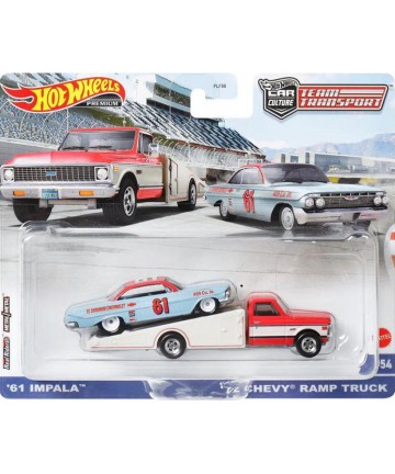 Mattel Hot Wheels: Premium Car Culture Team Transport - 61 Impala  72 Chevy Ramp Truck (HKF40)