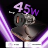 Tech-Protect CC01 45W 2-Port USB-A / USB-C Car Charger - Black