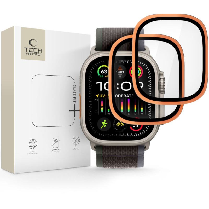 Tech-Protect 2-pack tempered glass for Apple Watch Ultra 49mm - orange