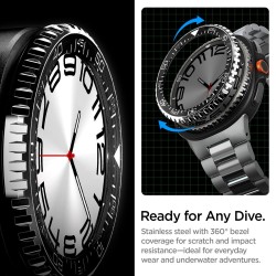Spigen Bezel Tune Pro Diverna Samsung Galaxy Watch 8 Classic 46mm Cover - Black