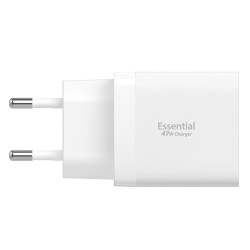 Spigen Essential EE472EU 2-port USC-C 47W wall charger - white