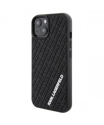 Karl Lagerfeld 3D Rubber Multi Logo case for iPhone 15 - black