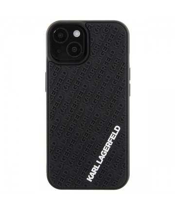 Karl Lagerfeld 3D Rubber Multi Logo case for iPhone 15 - black