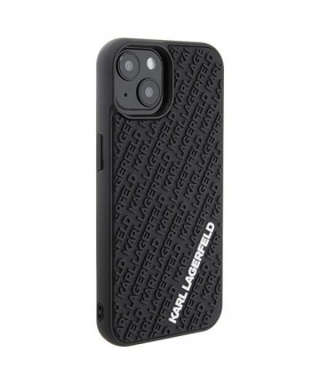Karl Lagerfeld 3D Rubber Multi Logo case for iPhone 15 - black