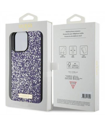 Guess Rhinestone Metal Logo case for iPhone 15 Pro Max - pink