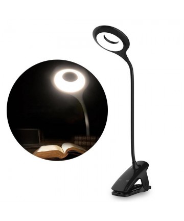 Wireless LED reading lamp with clip + black micro USB cable