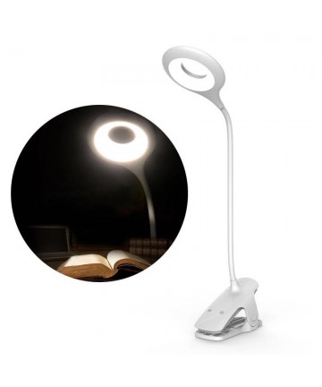 Wireless LED reading lamp with clip + white micro USB cable