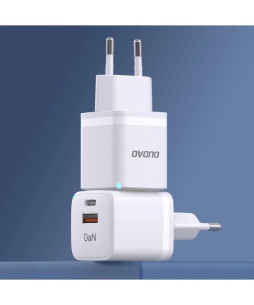 Wall charger GaN 33W PPS USB C/USB Dudao A13Pro - white