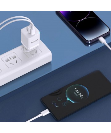 Wall charger GaN 33W PPS USB C/USB Dudao A13Pro - white
