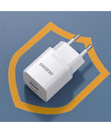Wall charger GaN 33W PPS USB C/USB Dudao A13Pro - white