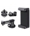 Phone/Sports Camera Holder with Adapter - Black