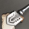 Wozinsky WSS-211 survival bushcraft shovel multifunctional knife breaker flint whistle harpoon 21 in 1 - gray
