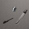 Wozinsky WSS-211 survival bushcraft shovel multifunctional knife breaker flint whistle harpoon 21 in 1 - gray