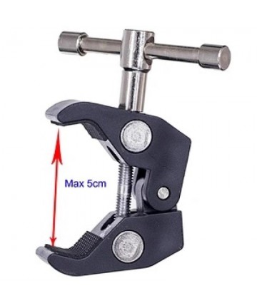 Clamping bracket for mounting accessories with 1/4 and 3/8 inch screw