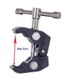 Clamping bracket for mounting accessories with 1/4 and 3/8 inch screw
