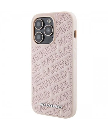 Karl Lagerfeld Quilted K Pattern case for iPhone 15 Pro Max - pink