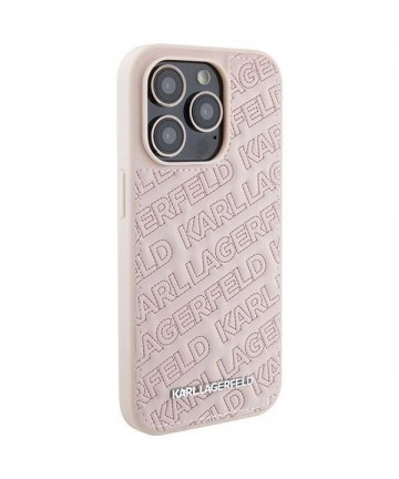 Karl Lagerfeld Quilted K Pattern case for iPhone 15 Pro Max - pink
