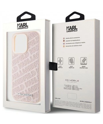 Karl Lagerfeld Quilted K Pattern case for iPhone 15 Pro Max - pink