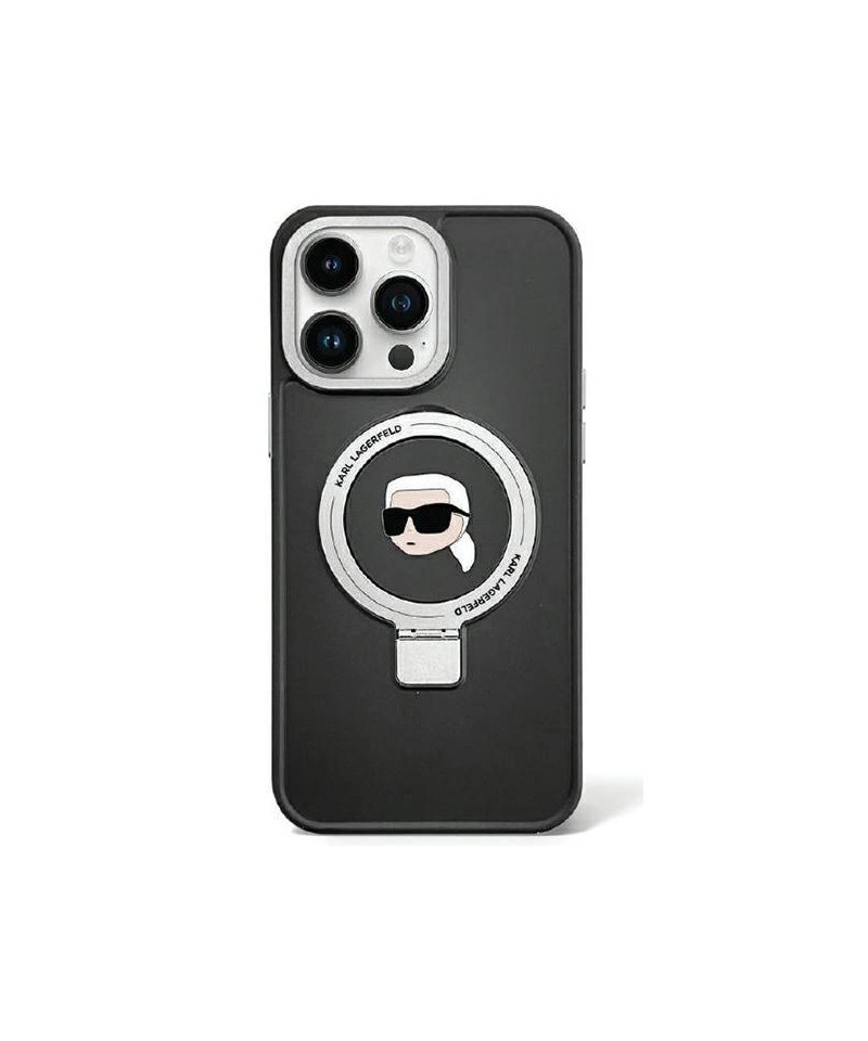 Karl Lagerfeld Ring Stand Karl Head MagSafe Case for iPhone 15 Plus / 14 Plus - Black