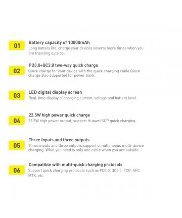Baseus Adaman Metal Power Bank with Fast Charging 10000mAh 22.5W (Overseas Edition 2021) Black