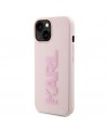 Karl Lagerfeld 3D Rubber Glitter Logo case for iPhone 15 - pink