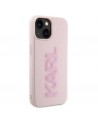 Karl Lagerfeld 3D Rubber Glitter Logo case for iPhone 15 - pink