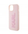 Karl Lagerfeld 3D Rubber Glitter Logo case for iPhone 15 - pink
