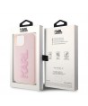 Karl Lagerfeld 3D Rubber Glitter Logo case for iPhone 15 - pink