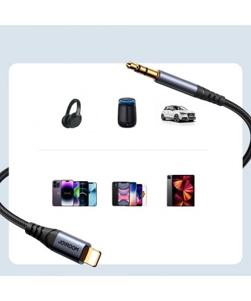 Joyroom Audio Transfer Series SY-A06 mini jack 3.5 mm / Lightning cable 1.2 m - black