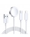 Joyroom S-IW008 3-in-1 cable magnetic charger USB-A - Lightning/USB-C 1.2m - white