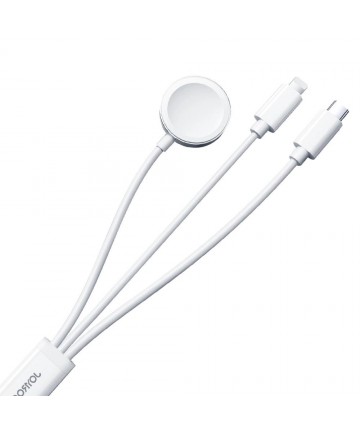 Joyroom S-IW008 3-in-1 cable magnetic charger USB-A - Lightning/USB-C 1.2m - white