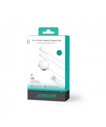 Joyroom S-IW008 3-in-1 cable magnetic charger USB-A - Lightning/USB-C 1.2m - white