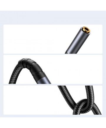 Joyroom stereo audio cable AUX 3.5 mm mini jack (male) - mini jack (female) 1.2 m black (SY-A09)