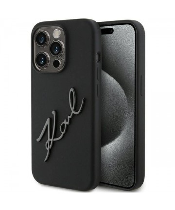 Karl Lagerfeld Silicone Karl Script case for iPhone 15 Pro - black