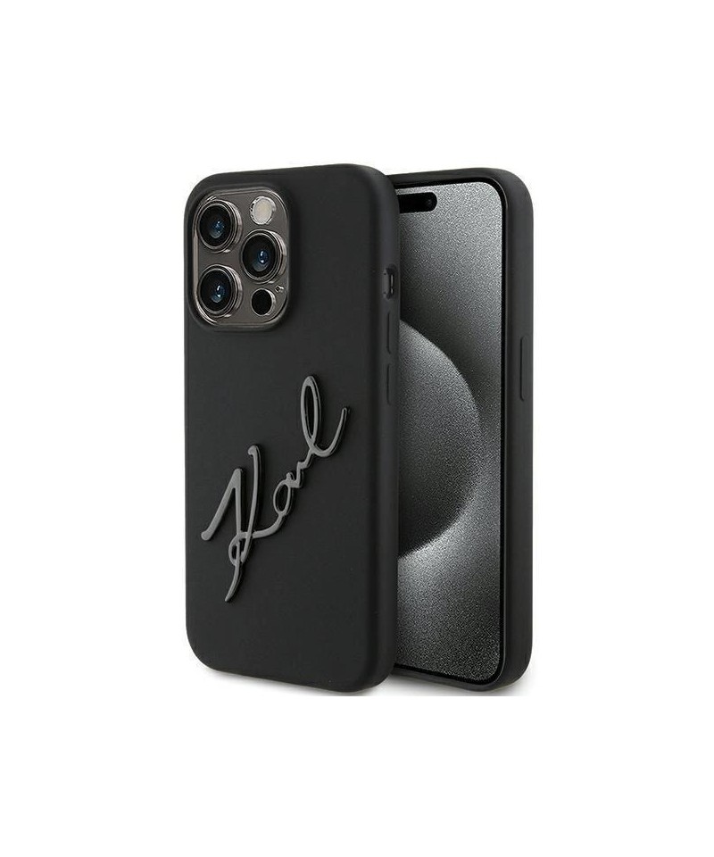 Karl Lagerfeld Silicone Karl Script case for iPhone 15 Pro - black