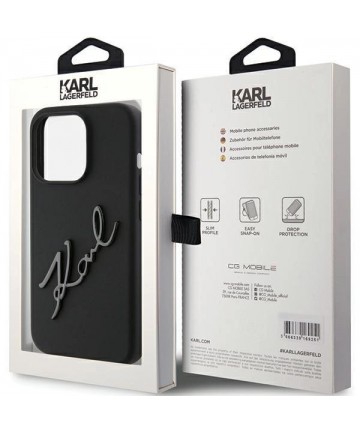 Karl Lagerfeld Silicone Karl Script case for iPhone 15 Pro - black